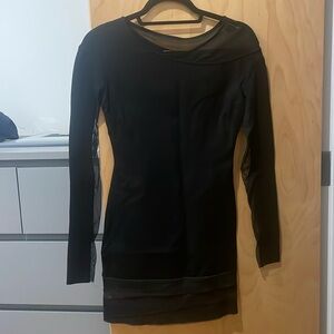 BCBG MaxAzria Black Evening Long Sleeve Dress Size XXS